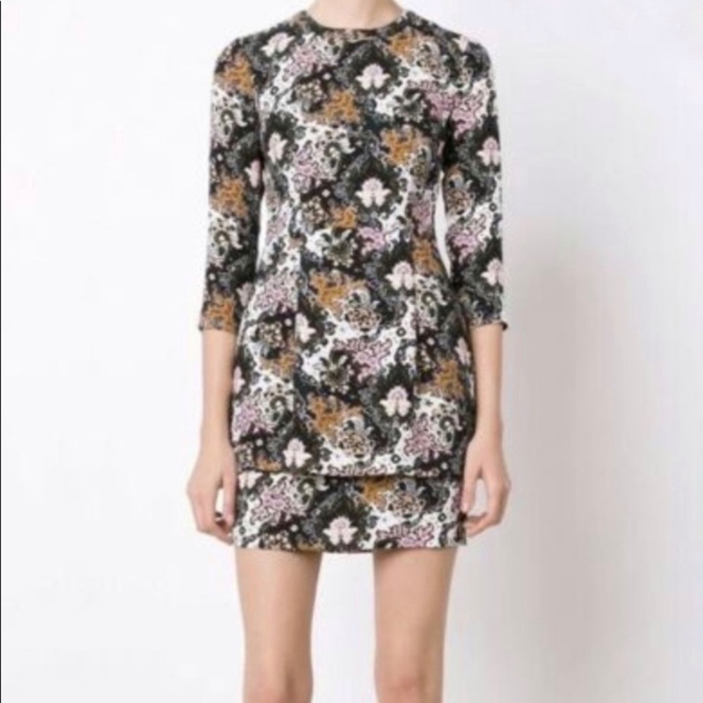 A.L.C. Tordi Floral Tiered Silk Mini Dress
